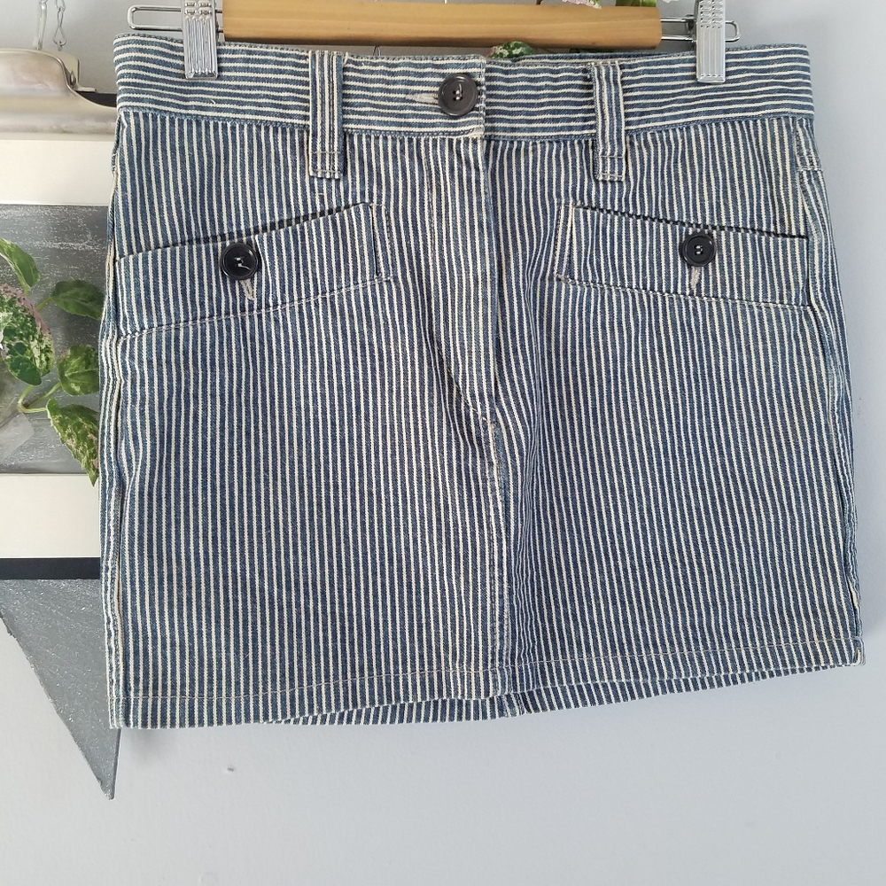 Isabel Marant Black and White Striped Mini Skirt